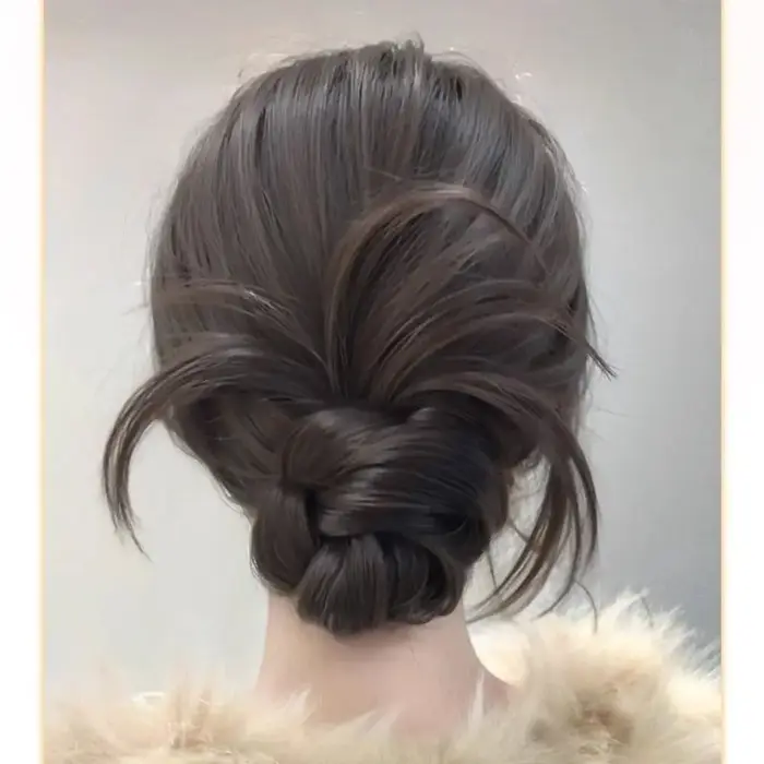 Nouveau cheveux synthétiques chignon griffe pince moelleux naturel noir