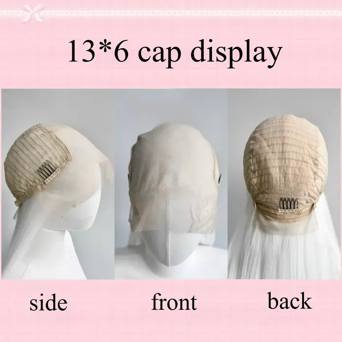 13*6 perruque avant en dentelle blanche pour les femmes 26 pouces perruques de cheveux longs raides fibres de haute