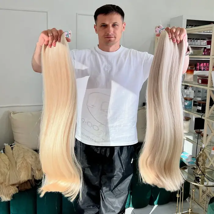Pas de trame 100% naturel réel Extensions de cheveux humains Remy