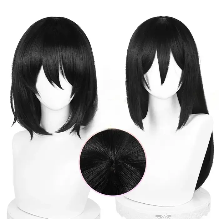 Perruque de Cosplay synthétique Titan Mikasa Ackerman pour femmes noires