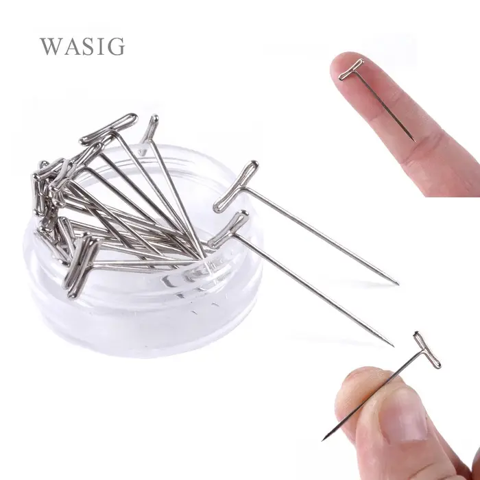 100pcs T-PINS (32mm) Pour Perruque Sur Mousse Tête Style T Pin illac Tête De Mannequin Type De Coutu