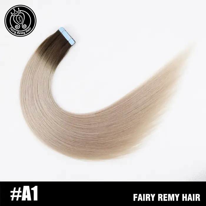 Extensions de Cheveux Naturels Remy Adhésifs Blond Platine