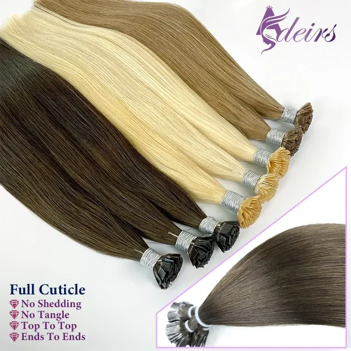 Extensions de Cheveux à Pointe Plate de Haute Qualité