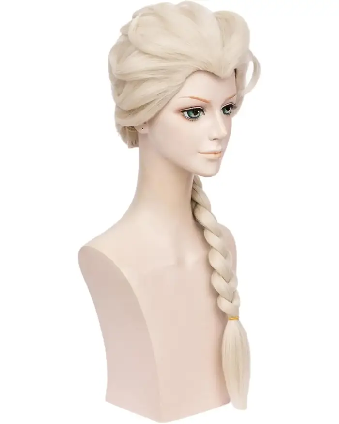 Perruque de princesse tressée Blonde longue