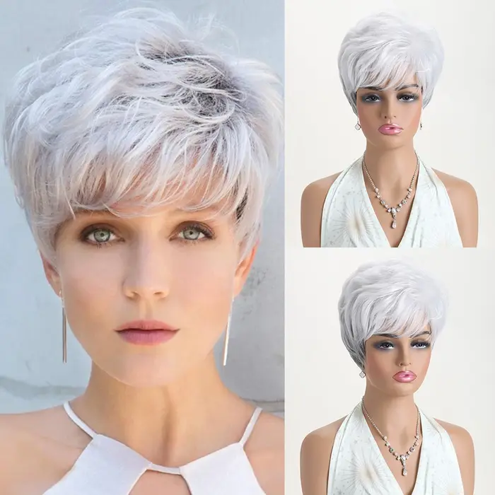 Perruque synthétique courte de 10 pouces, nouvelle collection, couleur claire, tendance, pour femme, usage quotidien, fête, Noël, festival de musique, mariage