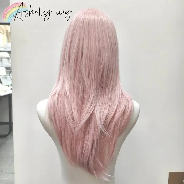 Ashely Rose perruque Lolita femme bandeau corps ondulé Rose modèles de cheveux en frange française h