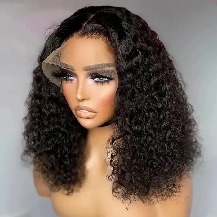 Perruque synthétique courte bouclée caution Bob Cut pour femme