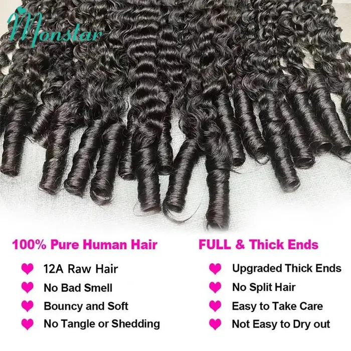 Mèches birmans bouclées 3C4A 100% naturelles