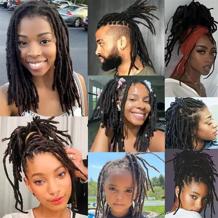 100% Extensions de cheveux humains Dreadlock pour tresses au Crochet 0.6 cm de largeur