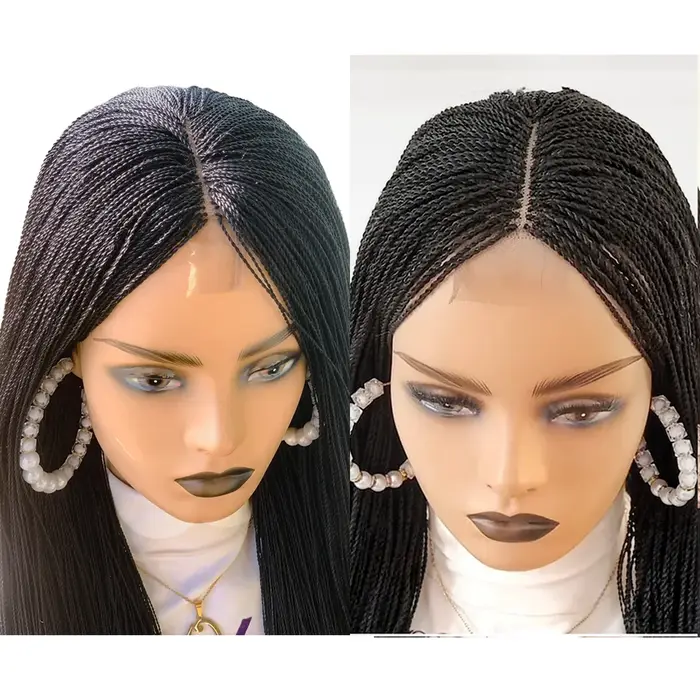 Perruque Afro Tressée Micro Million Twist Sans Colle pour Femmes Noires