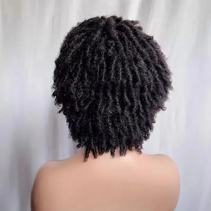 Perruques Remy brésiliennes bouclées afro 13x4 avec dentelle frontale d'oreille à oreille, 100% chev