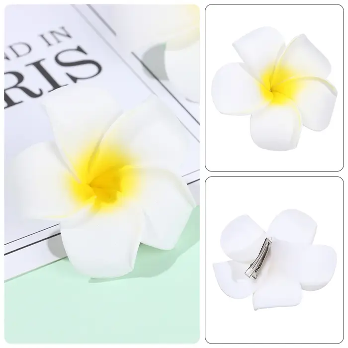 Pince à cheveux fleur blanche pour femmes et filles