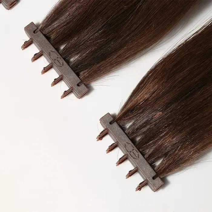 Extensions de cheveux cachées 6D-3, 52g, micro-liens, cheveux humains, couleur brun foncé # Extensio