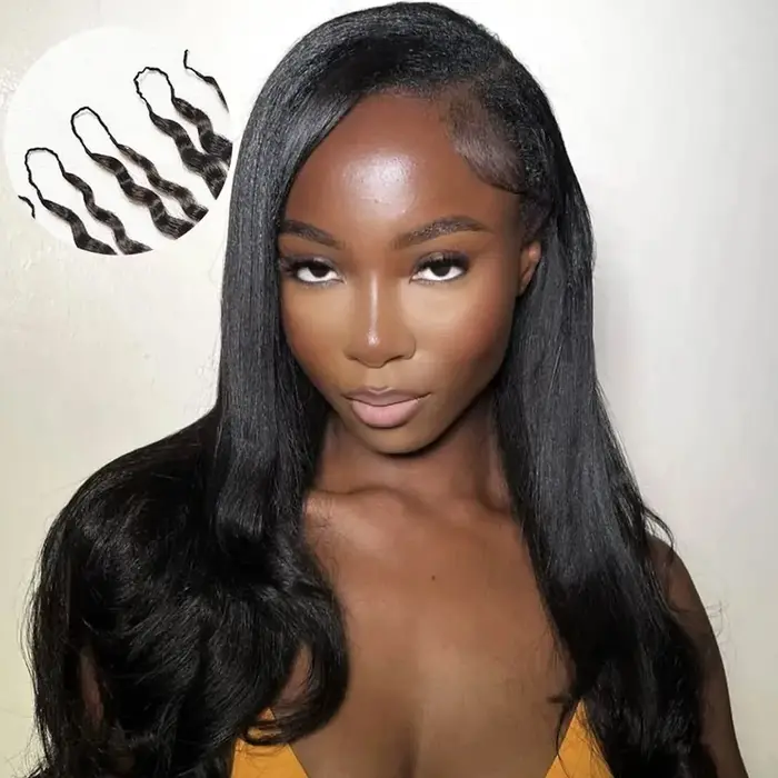 Extension de cheveux humains au Crochet Yaki léger Extensions droites