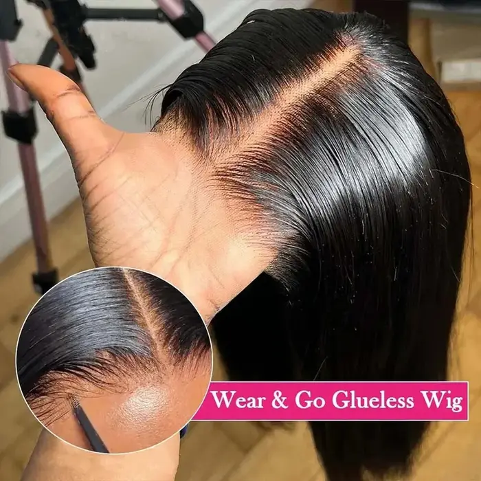 13x4 perruques sans colle cheveux humains prêt à porter perruque courte Bob porter et aller perruque