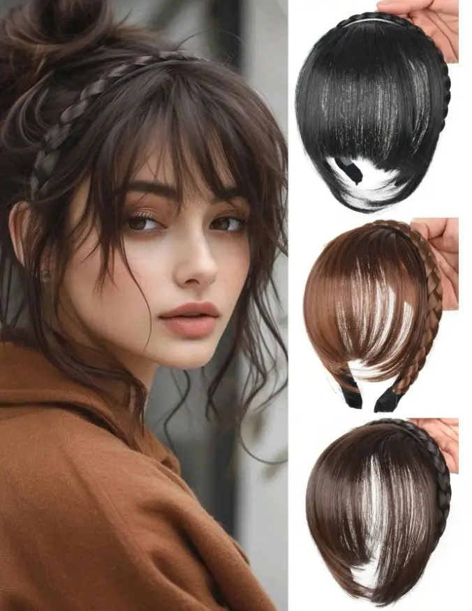 Frange de cheveux avec bandeau tressé
