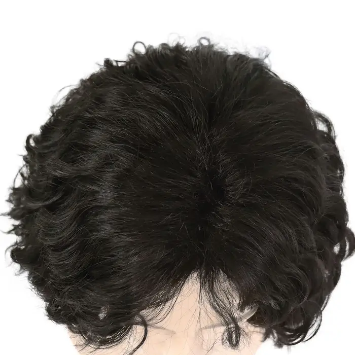Perruque synthétique marron foncé pour hommes