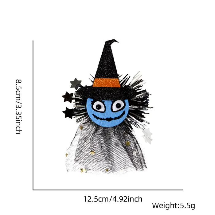 Pince à cheveux pour Halloween, épingle à cheveux, couvre-chef, araignée drôle, citrouille, maille, 
