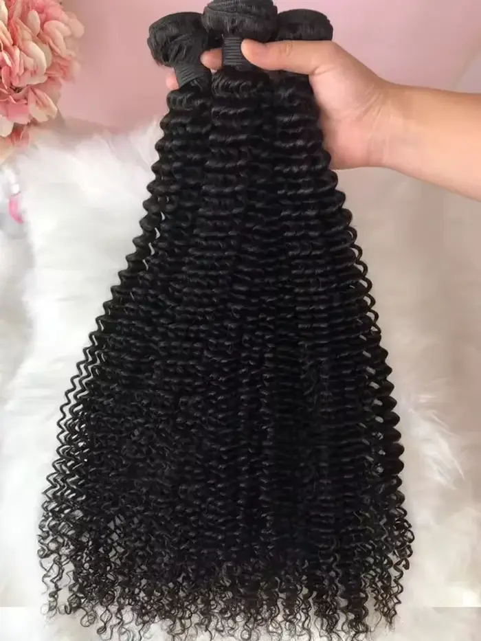 Extensions de cheveux humains brésiliens bouclés crépus non traités 100% naturels Jerry Curly 10-42 pouces 1/3/4 paquets