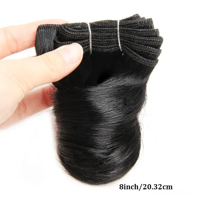 Extensions de cheveux naturels brésiliens ondulés avec closure courte 4x4 en dentelle
