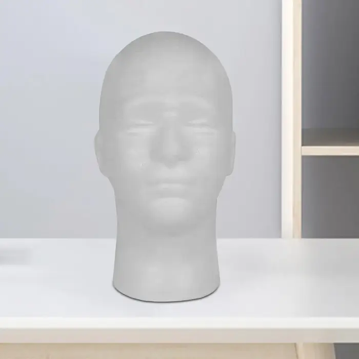 Tête de perruque en polystyrène pour hommes