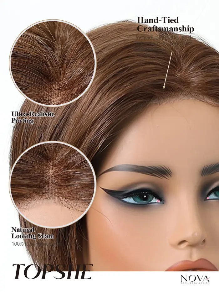 Perruque courte bob 100% cheveux humains réels #