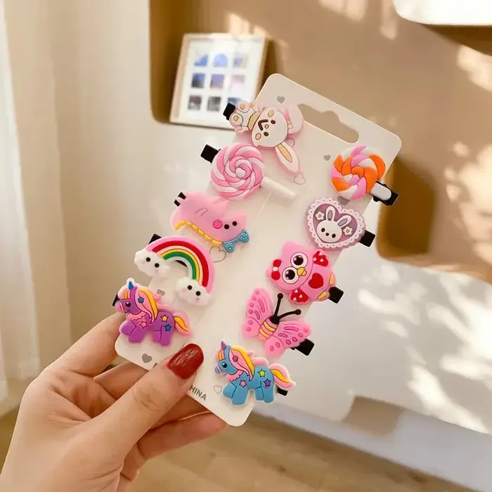Pinces à cheveux licorne de dessin animé pour filles