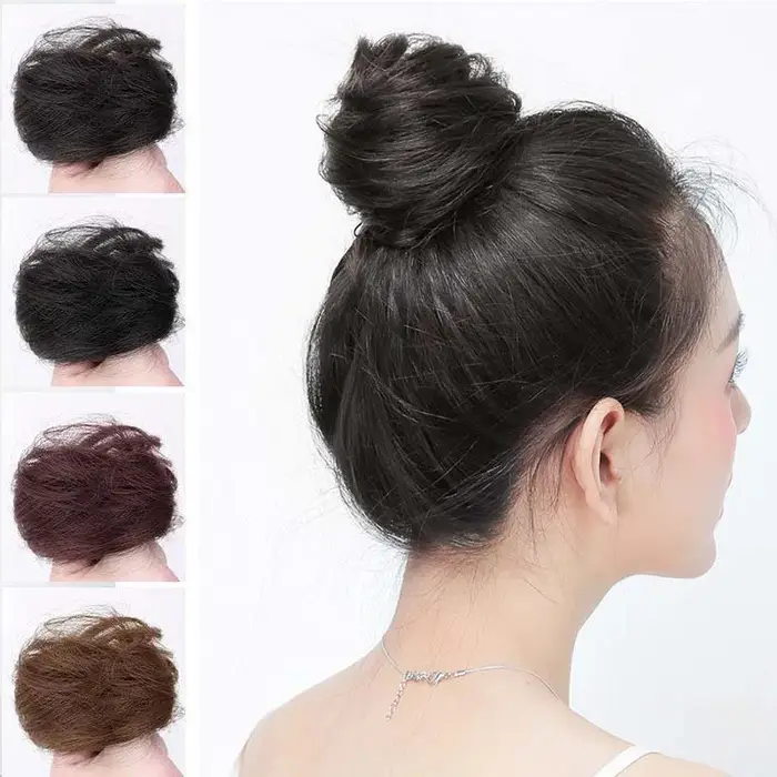 Chignon synthétique bouclé et lisse