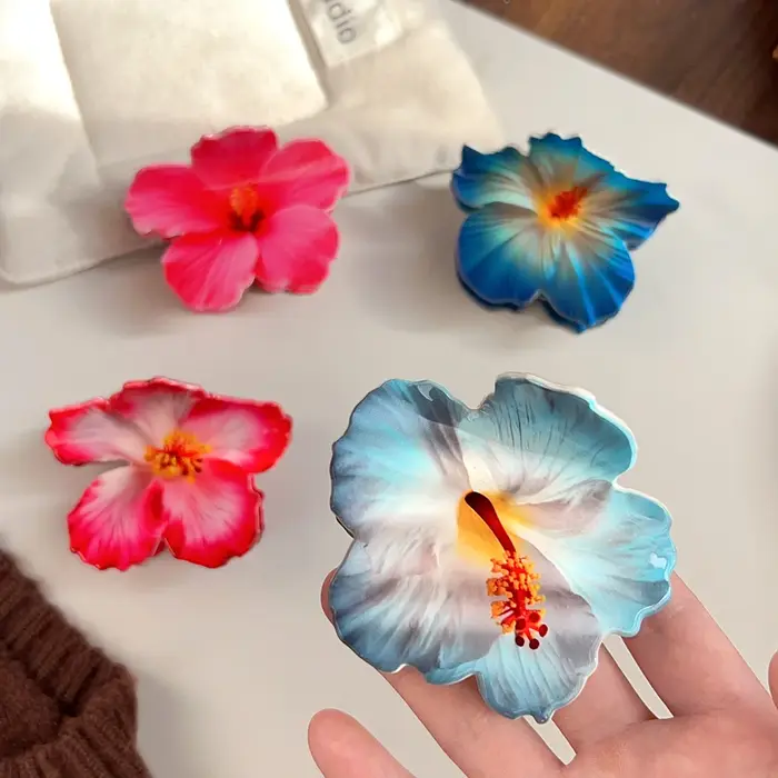 Pince à cheveux fleur d'hibiscus pour femme