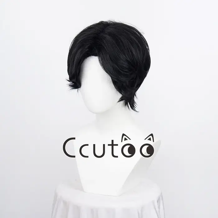 Anime Portgas D. ZanShort-Perruque Cosplay Synthétique Noire