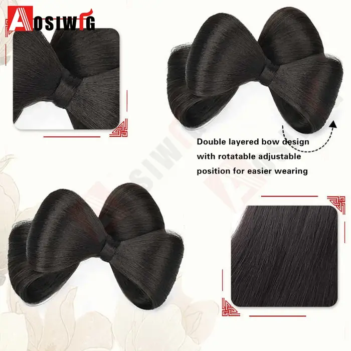 Perruque de chignon synthétique de coiffure de mariée