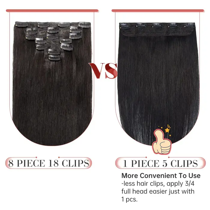 Extensions de cheveux à clipser en cheveux humains naturels