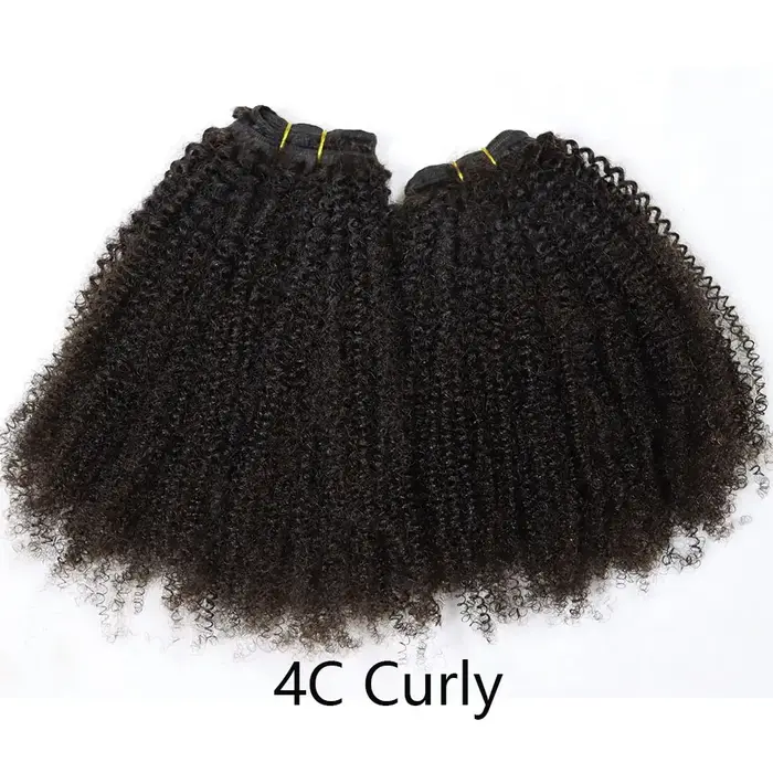 Cheveux vierges crus brésiliens 4B Afro crépus bouclés armure paquets couleur naturelle 4C