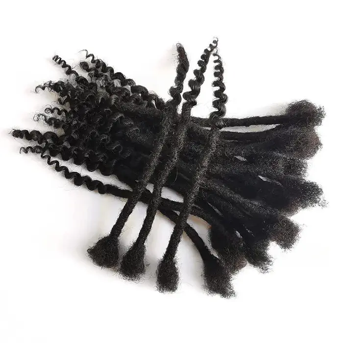 Extensions de cheveux humains afro crépus de 0,6 cm avec pointes bouclées, 8-12 pouces, faites à la main, peuvent être teintes, pour hommes/femmes