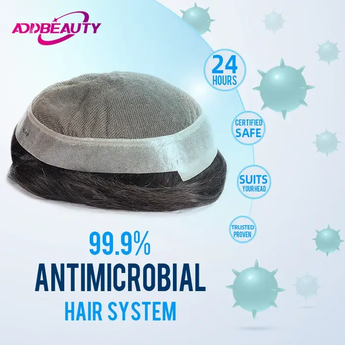 Nouveau Toupet pour Hommes Australien Anti-Odeur en Dentelle Suisse PU