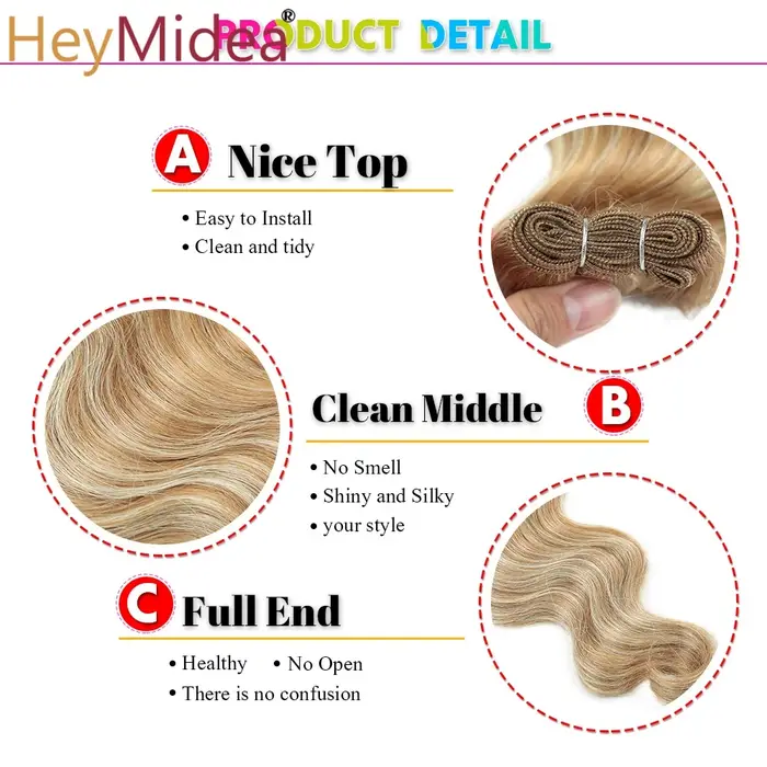Extensions de cheveux synthétiques naturels Body Wave, tissage en mèches, Ombré Blond Piano, épaisseur 'Loose Deep', pour queue de cheval