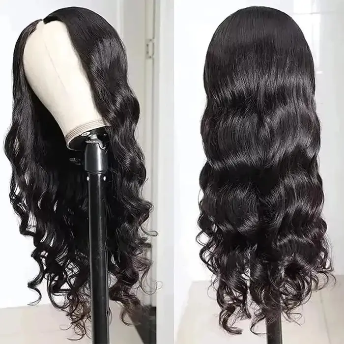 Perruque en cheveux humains U Part V Part Body Wave