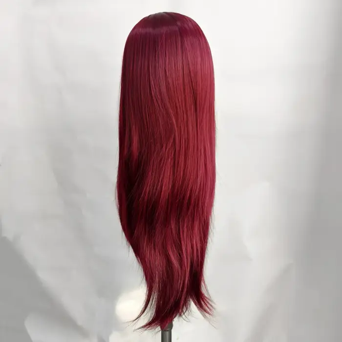 Perruque Lace Front Rouge Vin Pré-Pluckée
