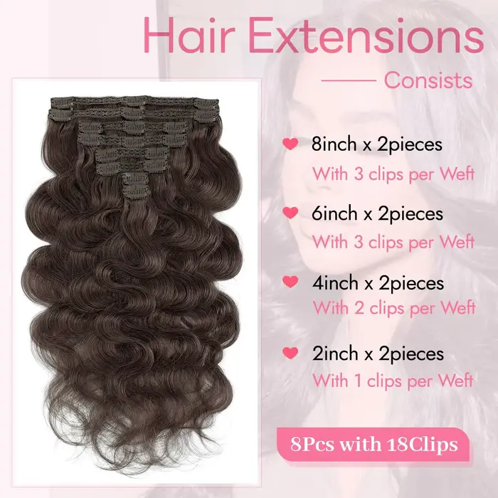 Extensions de cheveux à clipser
