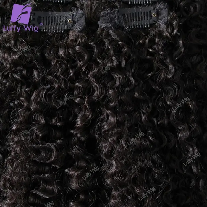 Sans couture pu 3c 4a Afro crépus bouclés pince dans les Extensions de cheveux humains Remy brésilien