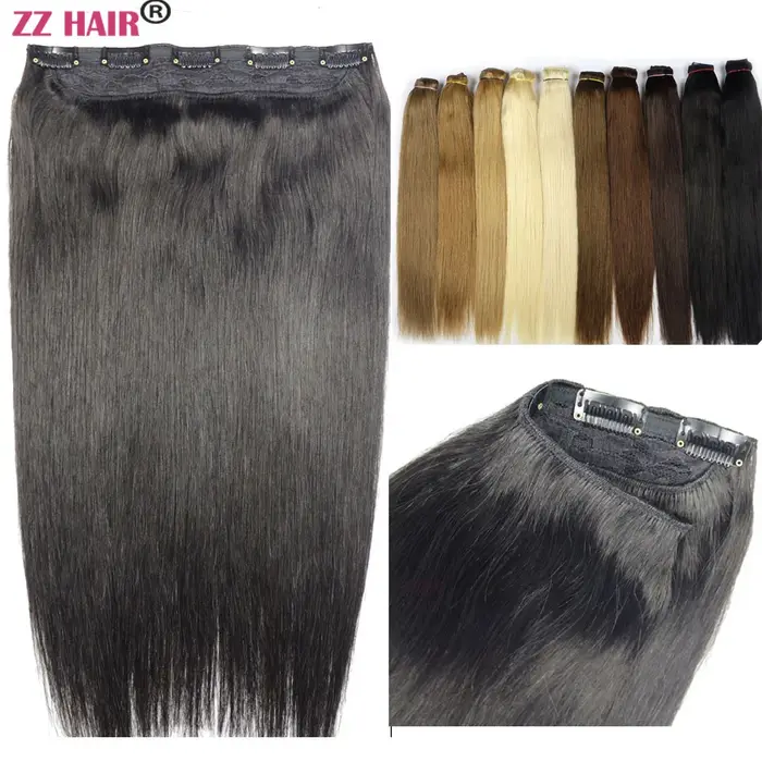 ZZHAIR-Extensions de Cheveux 100% Brésiliens Naturels Remy, Lisses, 16 à 24 Pouces, 140g, 1 Pièce pa