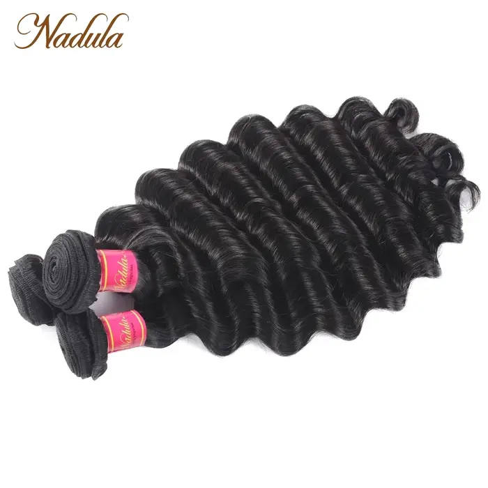 Tissage en lot Deep Wave brésilien 100% vierges-Nadula Hair, mèches de cheveux humains, 12 à 26 pouc