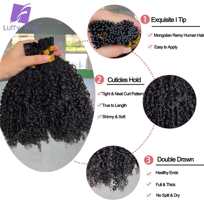 Luffy – Extensions de cheveux naturels crépus et bouclés
