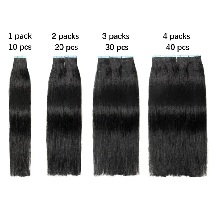 Extensions de cheveux invisibles à bandes adhésives