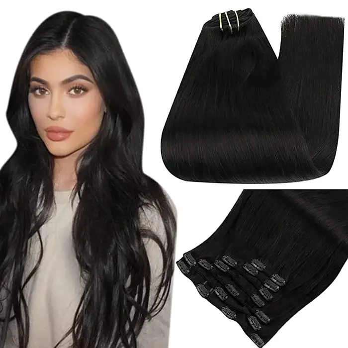 Extensions de cheveux humains pleine brillance pince dans les Extensions de cheveux cheveux humains