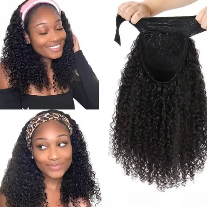 Perruque bandeau en cheveux humains