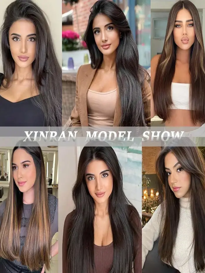 Extensions de cheveux synthétiques lisses à clipser