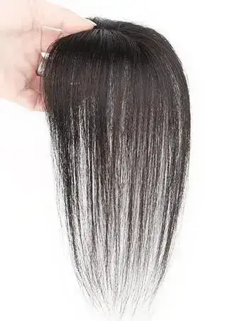Cheveux humains petit coeur de pêche Invisible respirant pièce de cheveux droite Topper augmenter le