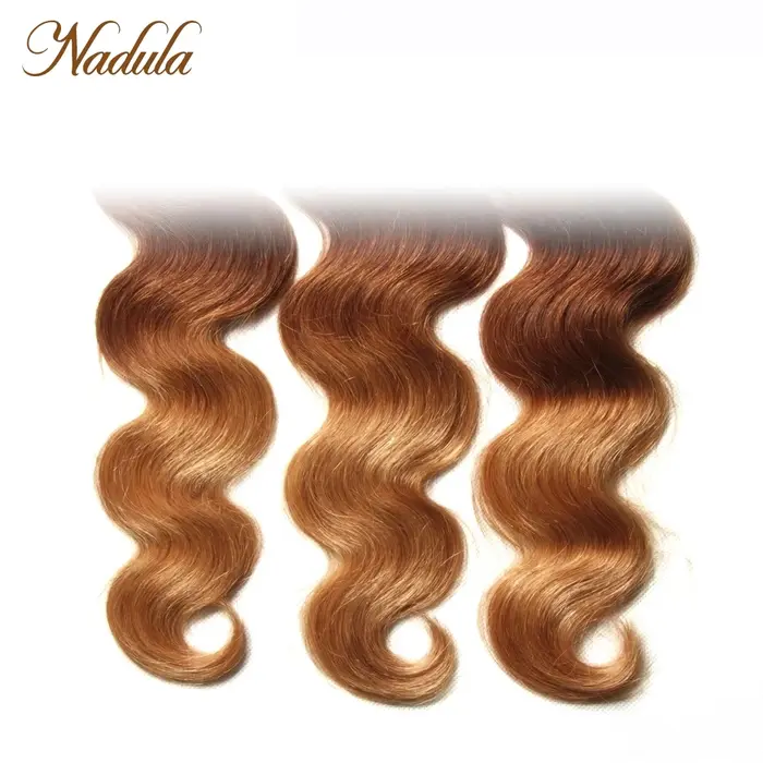 Tissage en lot Body Wave brésilien naturel Remy ombré-Nadula Hair, 1B-4-27, mèches de cheveux