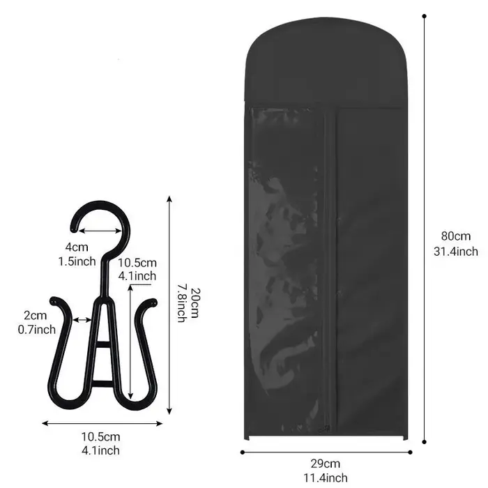 Sac de rangement pour perruques, sac d'organisation, étui pour perruques, sac transparent spécifique aux perruques, sac à fermeture éclair